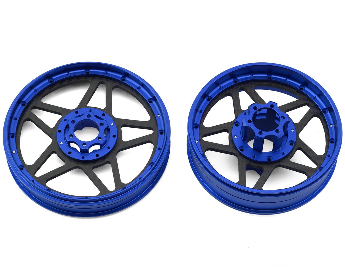 Treal Hobby Losi Promoto MX CNC Aluminum Wheel Set w/Carbon Spokes (TLHTPROMOTOMX-08)