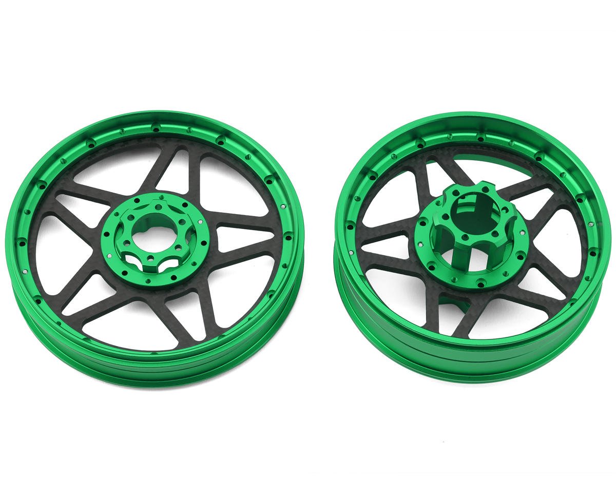 Treal Hobby Losi Promoto MX CNC Aluminum Wheel Set w/Carbon Spokes (TLHTPROMOTOMX-09)