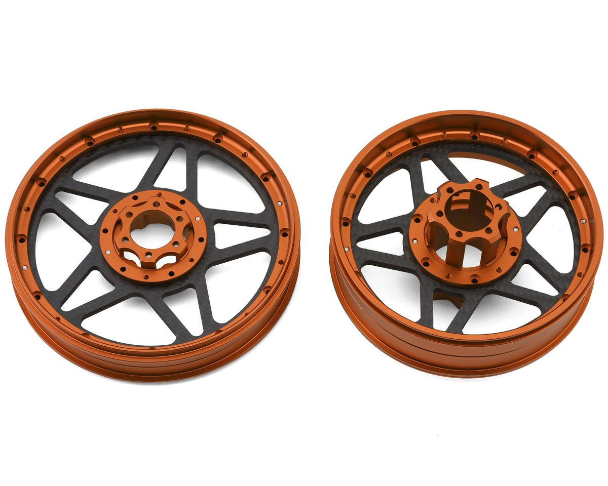 Treal Hobby Losi Promoto MX CNC Aluminum Wheel Set w/Carbon Spokes (TLHTPROMOTOMX-10)