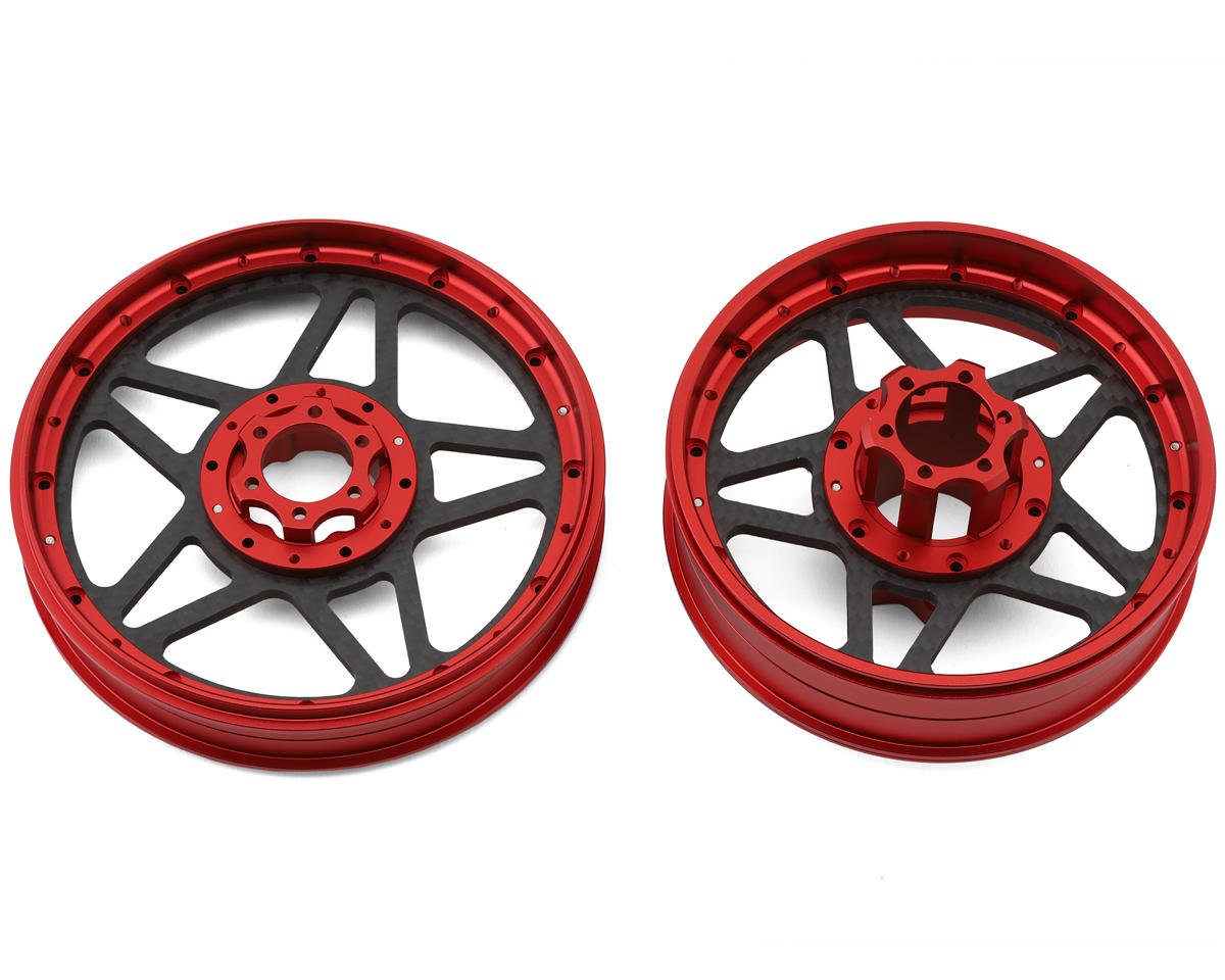 Treal Hobby Losi Promoto MX CNC Aluminum Wheel Set w/Carbon Spokes (TLHTPROMOTOMX-11)