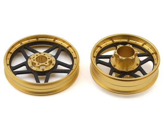 Treal Hobby Losi Promoto MX CNC Aluminum Wheel Set w/Carbon Spokes (TLHTPROMOTOMX-123)