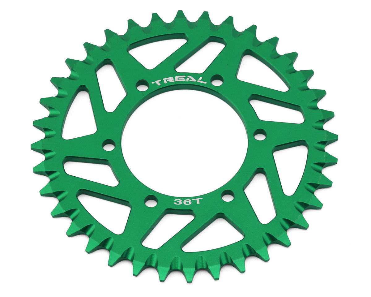 Treal Hobby Losi Promoto MX CNC Aluminum Rear Sprocket (Green) (36T) (TLHTPROMOTOMX-126)