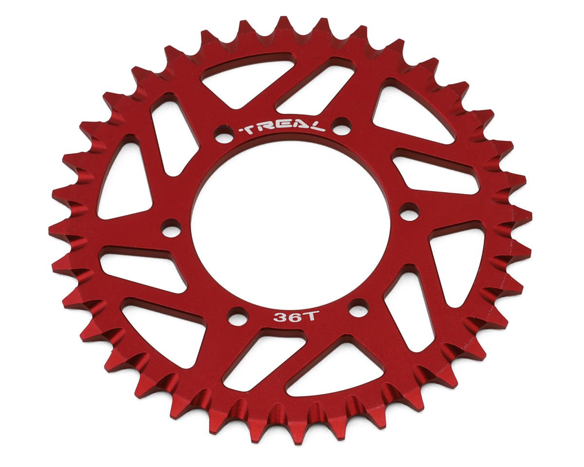Treal Hobby Losi Promoto MX CNC Aluminum Rear Sprocket (Red) (36T) (TLHTPROMOTOMX-129)