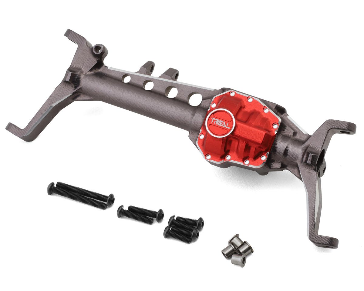Treal Hobby Axial SCX10 III CNC Aluminum Front Portal Axle Housing (Titanium) (TLHTSCX10_III-08)