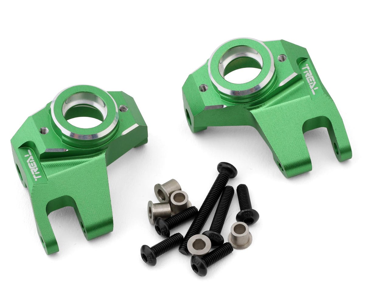 Treal Hobby Axial SCX10 III CNC Aluminum Front Steering Knuckles (Green) (2) (TLHTSCX10_III-32)