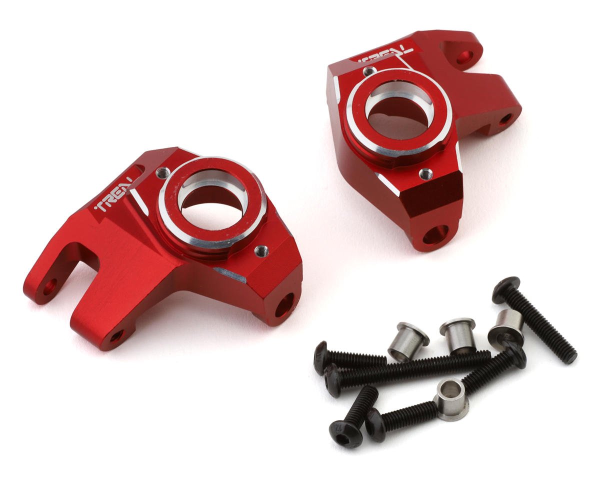 Treal Hobby Axial SCX10 III CNC Aluminum Front Steering Knuckles (Red) (2) (TLHTSCX10_III-33)