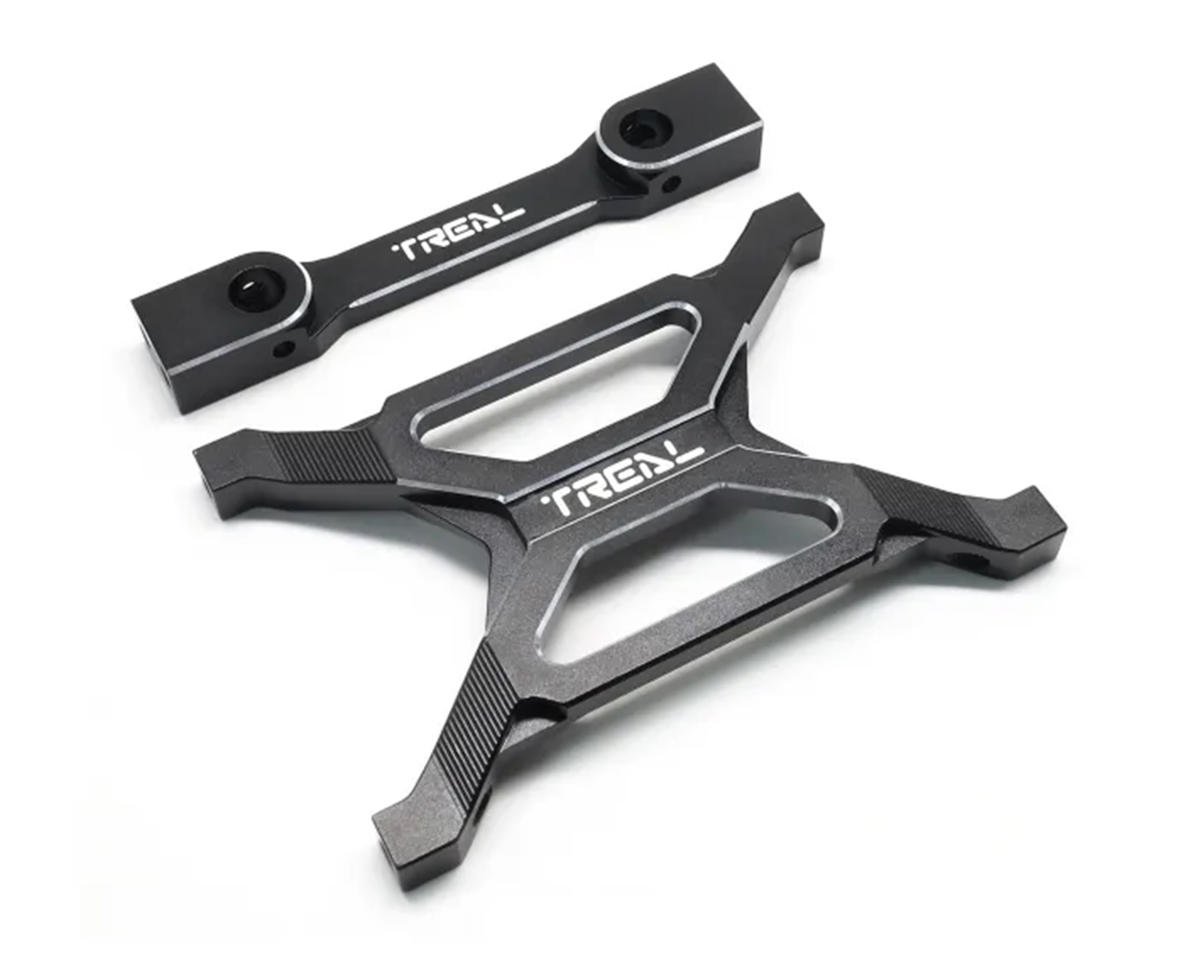 Treal Hobby Axial SCX10 Pro 7075 Billet Aluminum Rear Chassis Brace Set (Black) (TLHTSCX10_PRO-24)