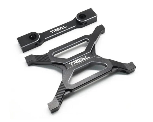 Treal Hobby Axial SCX10 Pro 7075 Billet Aluminum Rear Chassis Brace Set (Black) (TLHTSCX10_PRO-24)