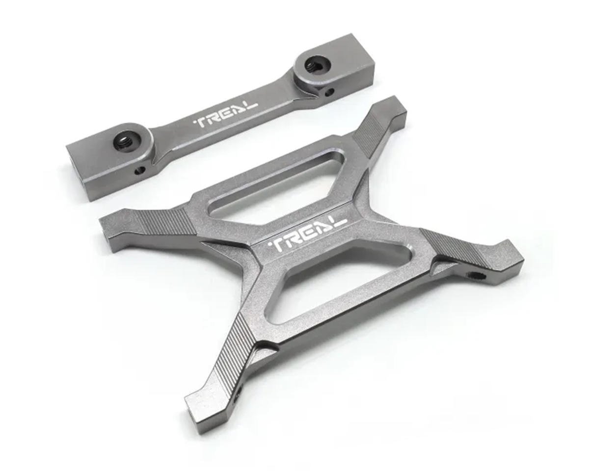 Treal Hobby Axial SCX10 Pro 7075 Billet Aluminum Rear Chassis Brace Set (Grey) (TLHTSCX10_PRO-25)