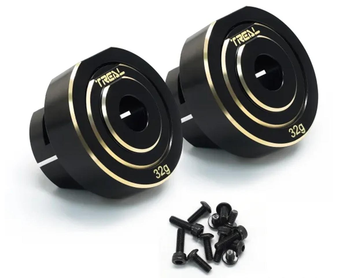 Treal Hobby Axial SCX10 Pro Brass Rear Axle Counter Weight (Black) (2) (TLHTSCX10_PRO-40)