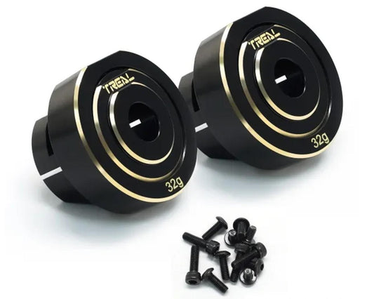 Treal Hobby Axial SCX10 Pro Brass Rear Axle Counter Weight (Black) (2) (TLHTSCX10_PRO-40)