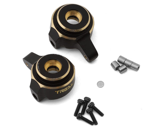Treal Hobby Axial SCX24 Brass Front Steering Knuckles (Black) (2) (10g) (TLHTSCX24-06)