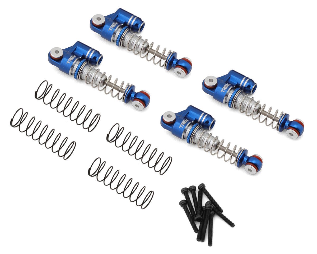 Treal Hobby Axial SCX24 Aluminum Threaded Shocks (Blue) (4) (TLHTSCX24-101)