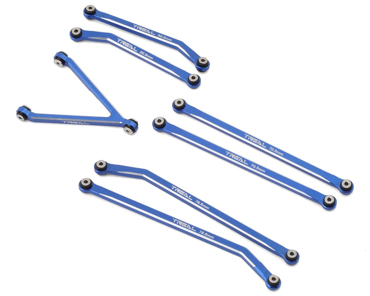 Treal Hobby Axial SCX24 Aluminum High Clearance Link Set (Blue) (7) (Gladiator) (TLHTSCX24-106)
