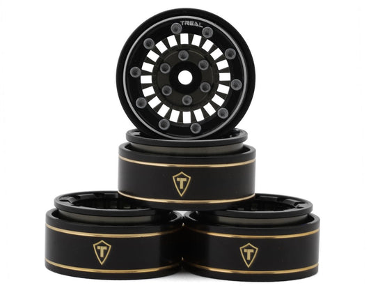 Treal Hobby Type C 1.0" Brass Beadlock Crawler Wheels (Grey) (4) (27.3g) (TLHTSCX24-143)