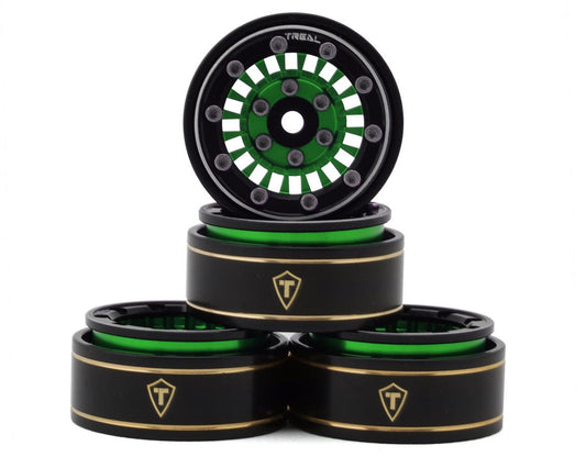 Treal Hobby Type C 1.0" Brass Beadlock Crawler Wheels (Green) (4) (27.3g) (TLHTSCX24-144)