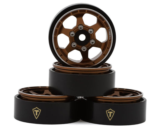 Treal Hobby Type D 1.0" Concave 6-Spok Beadlock Wheels (Bronze) (4) (21.2g) (TLHTSCX24-150)