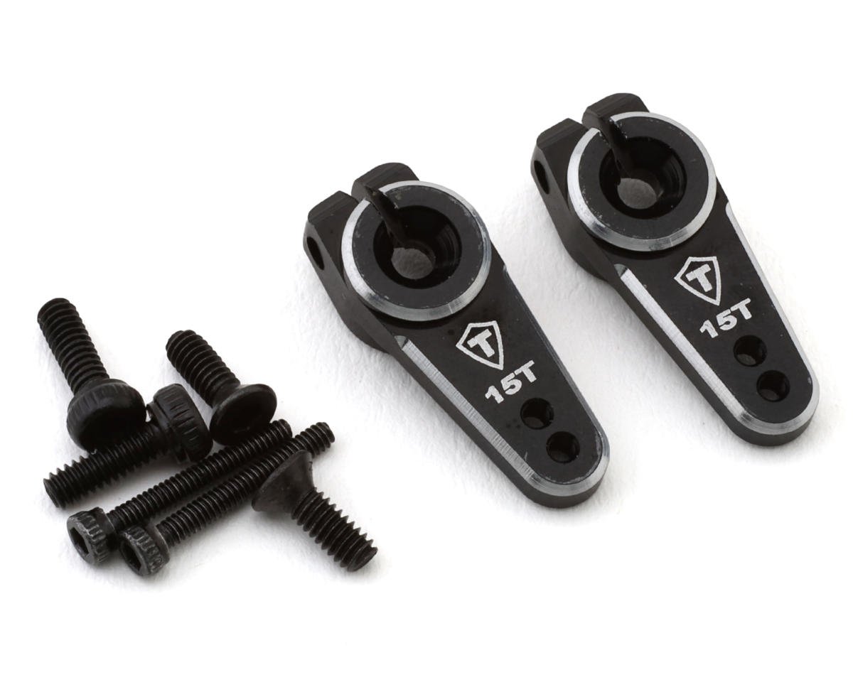 Treal Hobby Axial SCX24 Aluminum Servo Horn (Black) (2) (15T Emax) (TLHTSCX24-190)