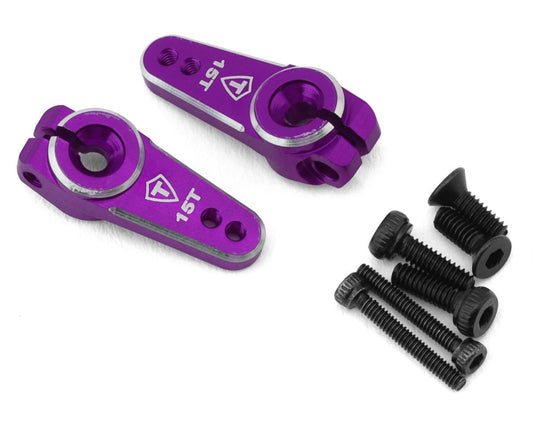 Treal Hobby Axial SCX24 Aluminum Servo Horn (Purple) (2) (15T) (Emax) (TLHTSCX24-194)