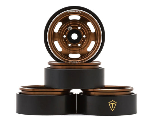 Treal Hobby Type E 1.0" 6-Slot Beadlock Wheels (Bronze) (4) (21.9g) (TLHTSCX24-197)