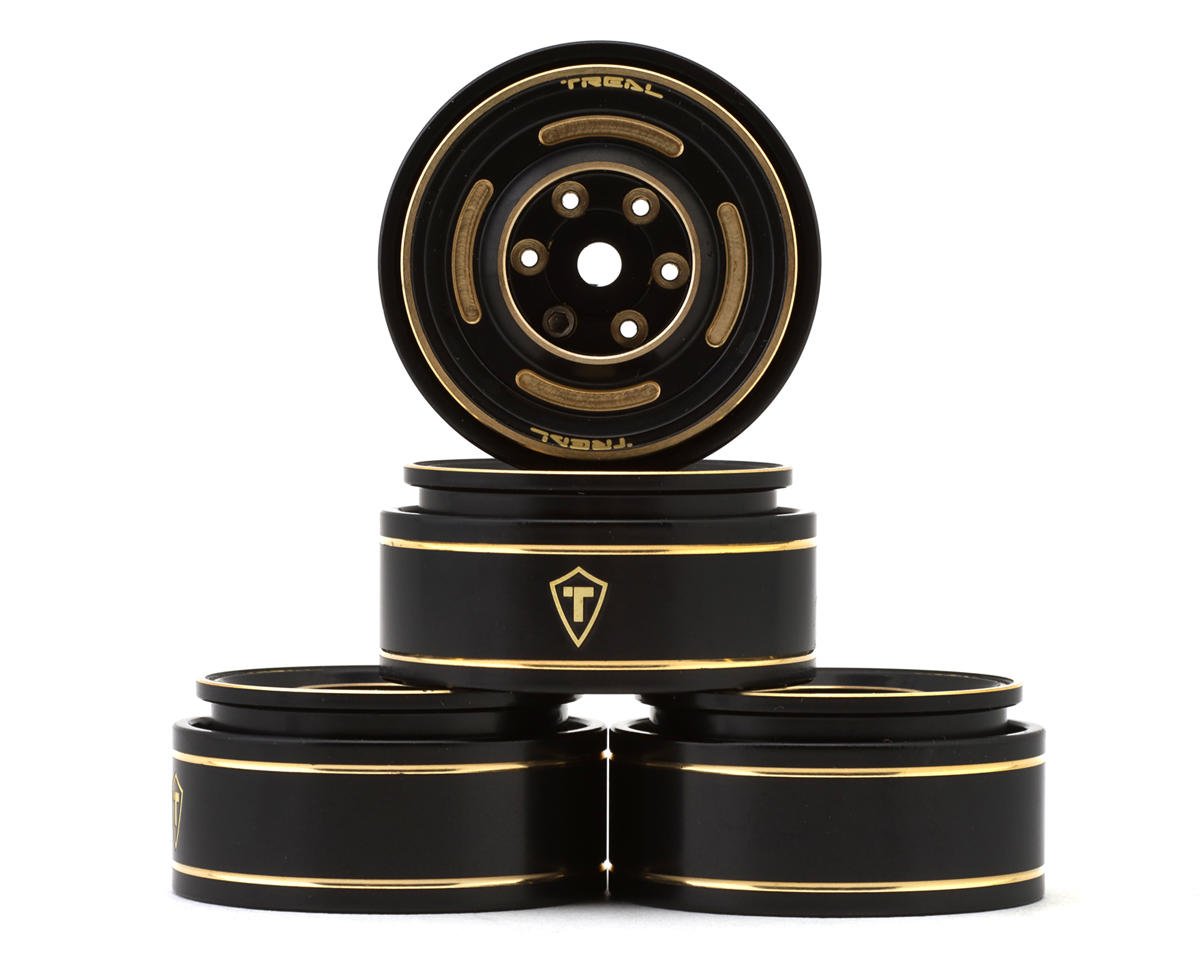 Treal Hobby Type C 1.0" 4-Slot Brass Beadlock Wheels (Bronze) (4) (50g) (TLHTSCX24-234)
