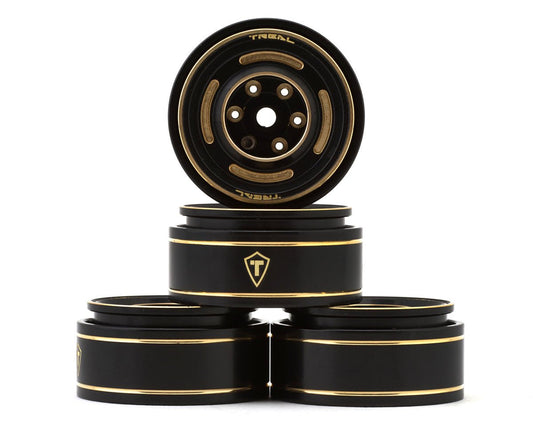 Treal Hobby Type C 1.0" 4-Slot Brass Beadlock Wheels (Bronze) (4) (50g) (TLHTSCX24-234)