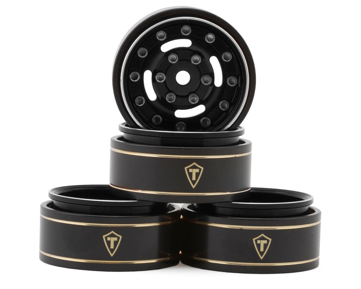 Treal Hobby Type F 1.0" Deep Dish Beadlock Wheels (Black) (4) (22.7g) (TLHTSCX24-235)