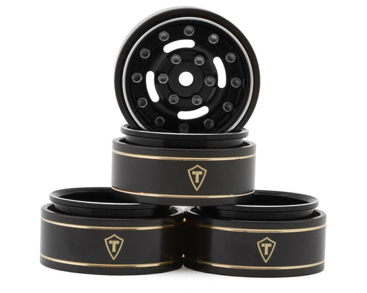 Treal Hobby Type F 1.0" Deep Dish Beadlock Wheels (Black) (4) (22.7g) (TLHTSCX24-235)