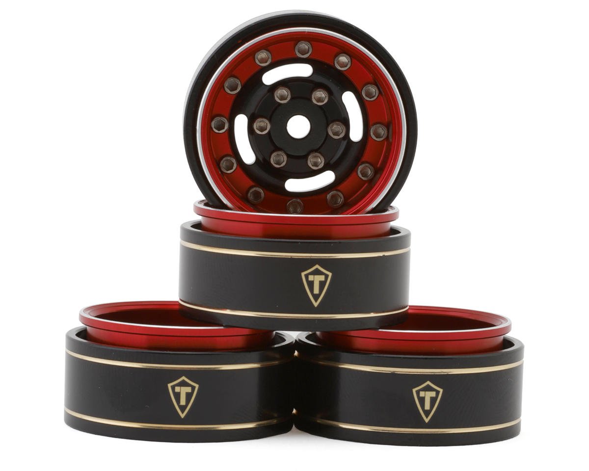 Treal Hobby Type F 1.0" Deep Dish Beadlock Wheels (Red) (4) (27g) (TLHTSCX24-239)