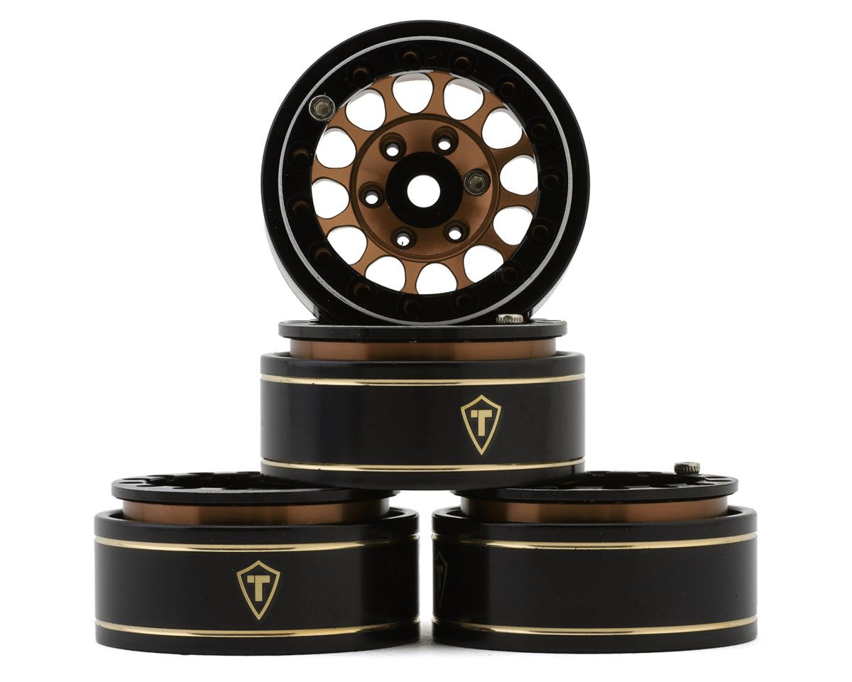 Treal Hobby Type I 1.0" Classic 12-Spoke Beadlock Wheels (Bronze) (4) (27.2g) (TLHTSCX24-242)
