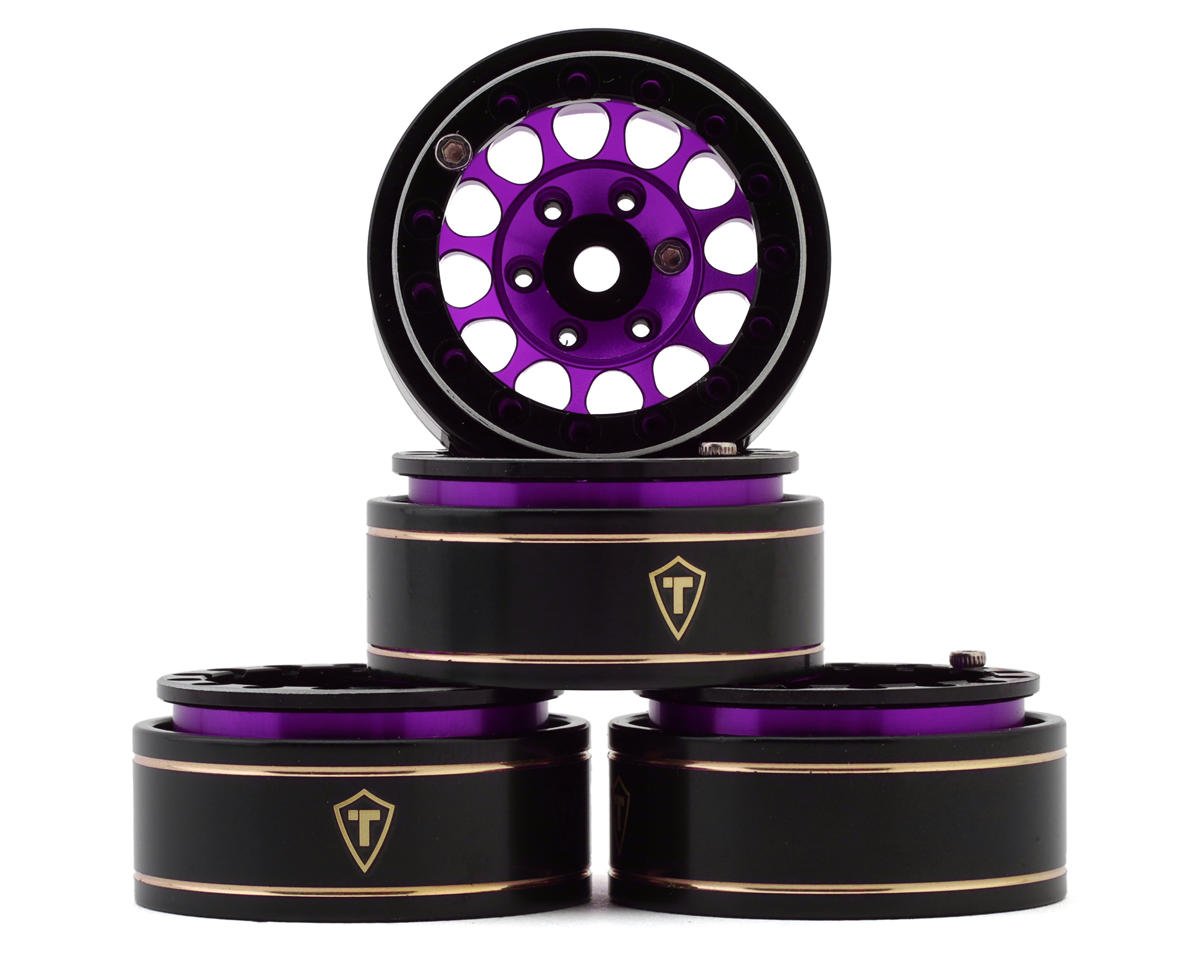 Treal Hobby Type I 1.0" Classic 12-Spoke Beadlock Wheels (Purple) (4) (27.2g) (TLHTSCX24-245)