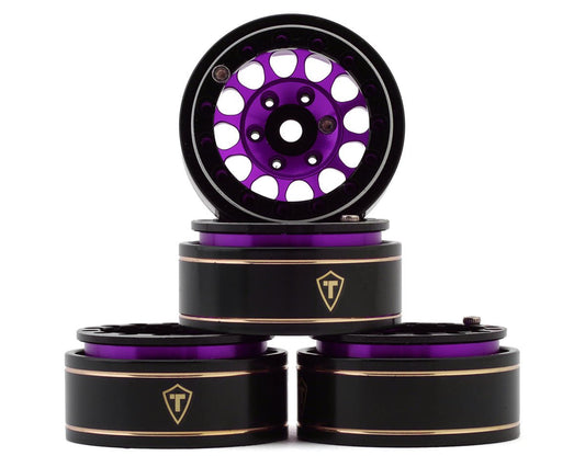 Treal Hobby Type I 1.0" Classic 12-Spoke Beadlock Wheels (Purple) (4) (27.2g) (TLHTSCX24-245)