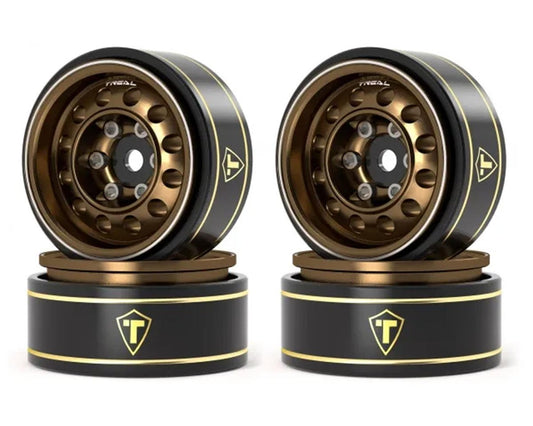 Treal Hobby Type K 1.0" 12-Hole Beadlock Classic Vintage Wagon Wheels (Bronze) (TLHTSCX24-252)