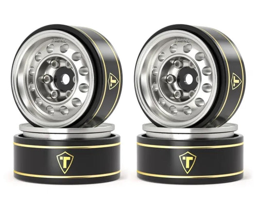 Treal Hobby Type K 1.0" 12-Hole Beadlock Classic Vintage Wagon Wheels (Silver) (TLHTSCX24-254)