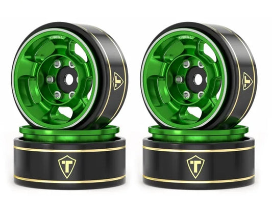 Treal Hobby Type G 1.0" 5-Spoke Beadlock Classic Wheels (Green) (4) (27.1g) (TLHTSCX24-257)