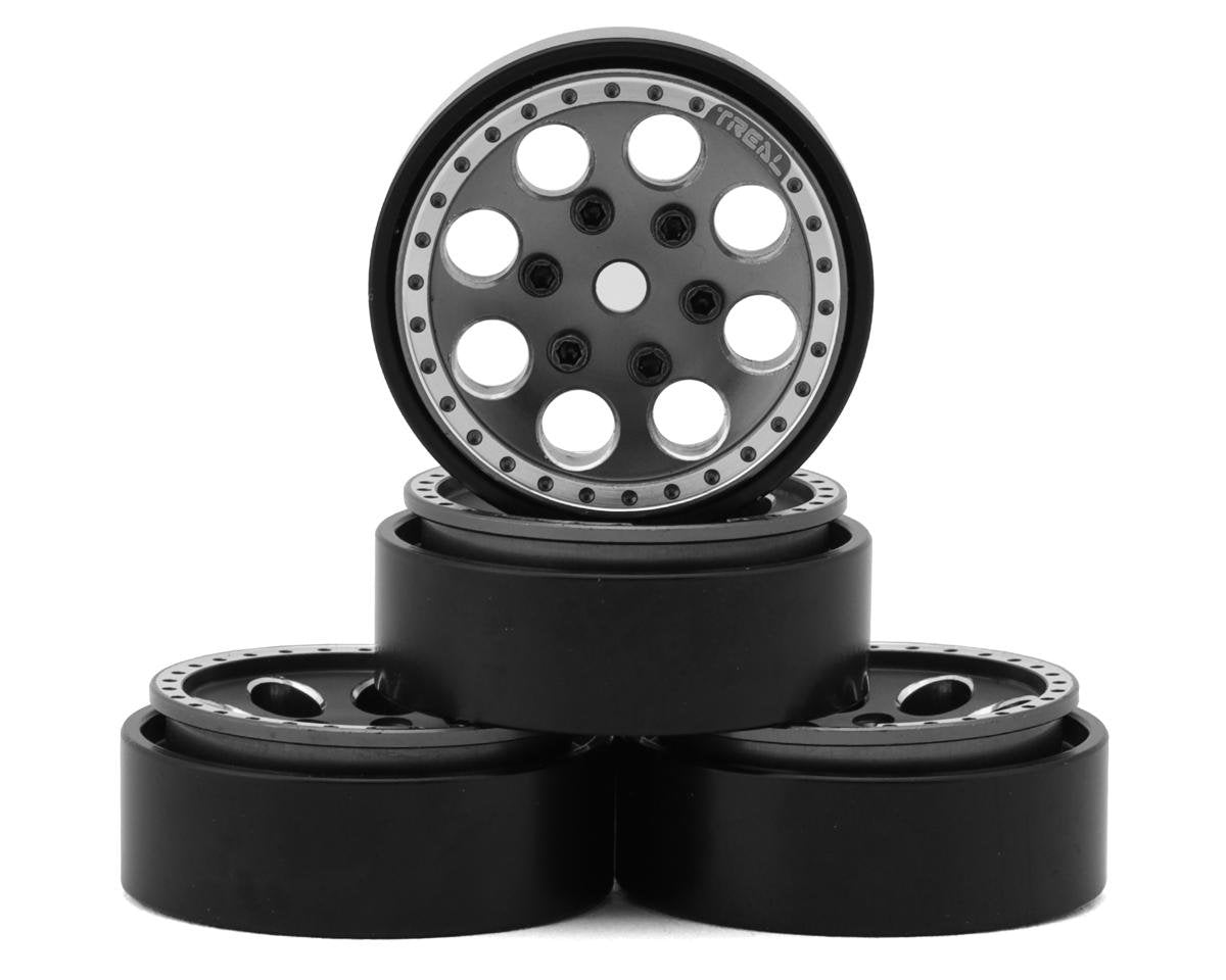 Treal Hobby 1.0" 8-Hole Beadlock Wheels (Grey) (4) (22g) (TLHTSCX24-27)