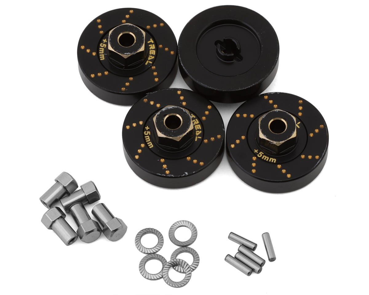 Treal Hobby Axial SCX24 Brass Extended Wheel Hex Hub (+5mm) (4) (12g) (TLHTSCX24-54)