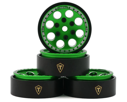 Treal Hobby 1.0" 8-Hole Beadlock Wheels (Green) (4) (22g) (TLHTSCX24-60)