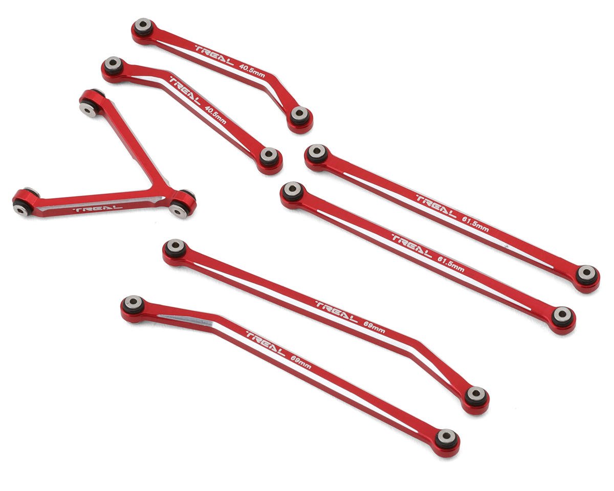 Treal Hobby Axial SCX24 Aluminum High Clearance Link Set (Red) (Deadbolt) (TLHTSCX24-72)