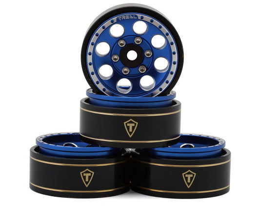 Treal Hobby 1.0" 8-Hole Beadlock Wheels (Blue) (4) (22g) (TLHTSCX24-81)