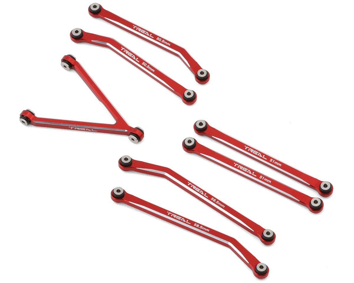 Treal Hobby Axial SCX24 Aluminum High Clearance Link Set (Red) (TLHTSCX24-85)