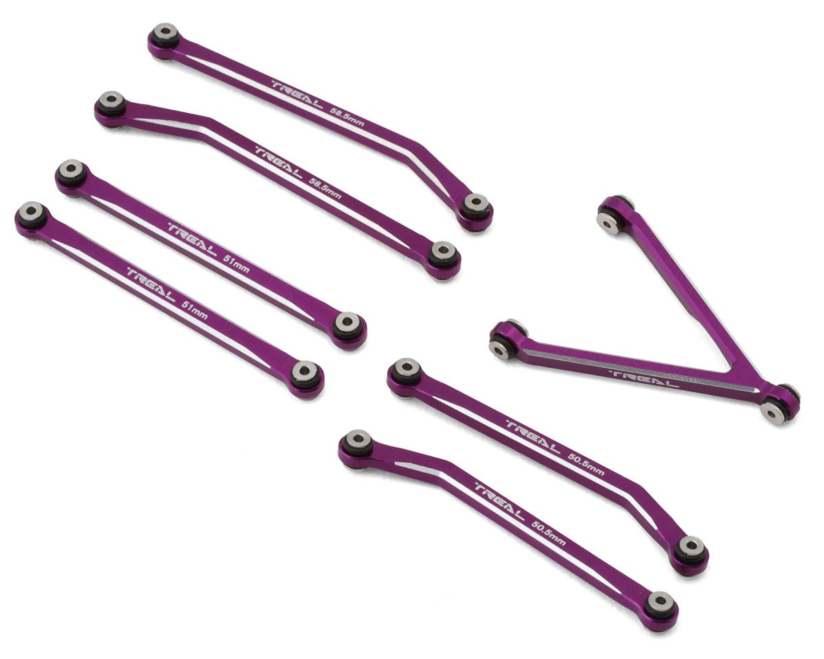 Treal Hobby Axial SCX24 Aluminum High Clearance Link Set (Purple) (TLHTSCX24-86)