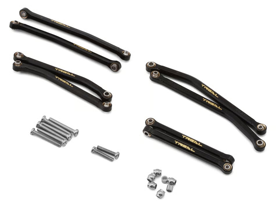 TREAL HOBBY - Axial SCX30 Brass High Clearance Suspension Links Set (Black) (Bronco/Wrangler) (TLHTSCX30-08)