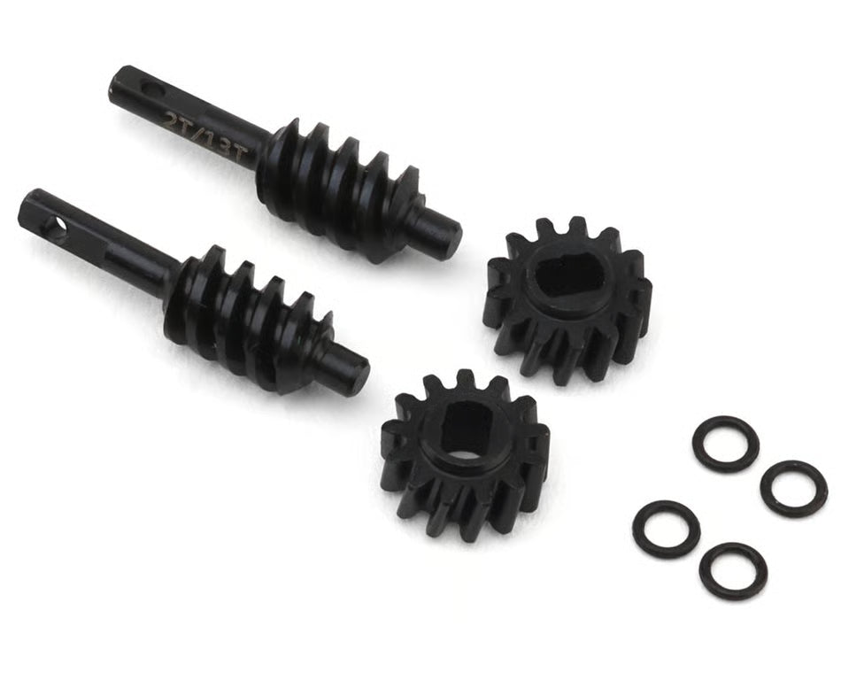 TREAL HOBBY - Axial SCX30 Hardened Steel Differential Overdrive Worm Gears Set (2) (2T/13T) (Overdrive 23%) (TLHTSCX30-35)