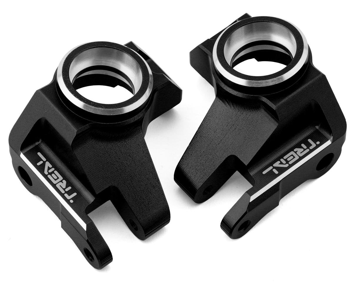 Treal Hobby SCX6 Aluminum Front Steering Knuckles (Black) (2) (TLHTSCX6-16)