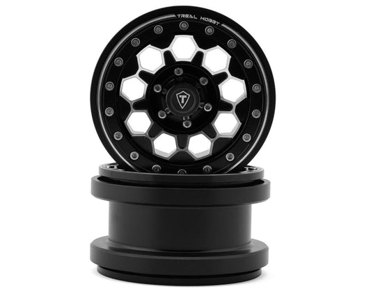 Treal Hobby Type B 2.9" 10-Hole Honeycomb Beadlock Wheels (Black) (2) (237g) (TLHTSCX6-60)