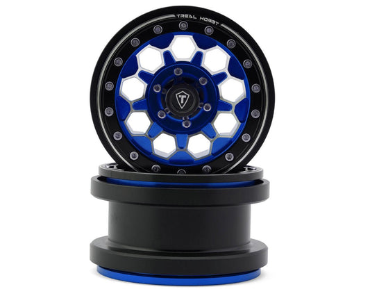Treal Hobby Type B 2.9" 10-Hole Honeycomb Beadlock Wheels (Blue) (2) (237g) (TLHTSCX6-61)