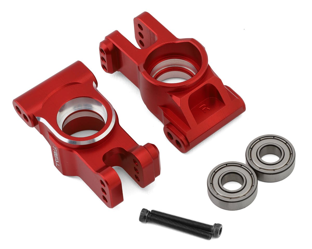 Treal Hobby Aluminum Rear Hub Carriers for Traxxas Sledge (Red) (2) (TLHTSLEDGE-08)