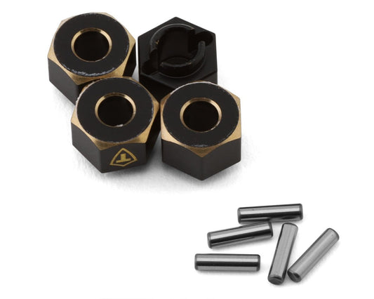 Treal Hobby Extended Brass Wheel Hub Hex for Traxxas TRX-4M (Black) (4) (1.3g) (TLHTTRX-4M-01)