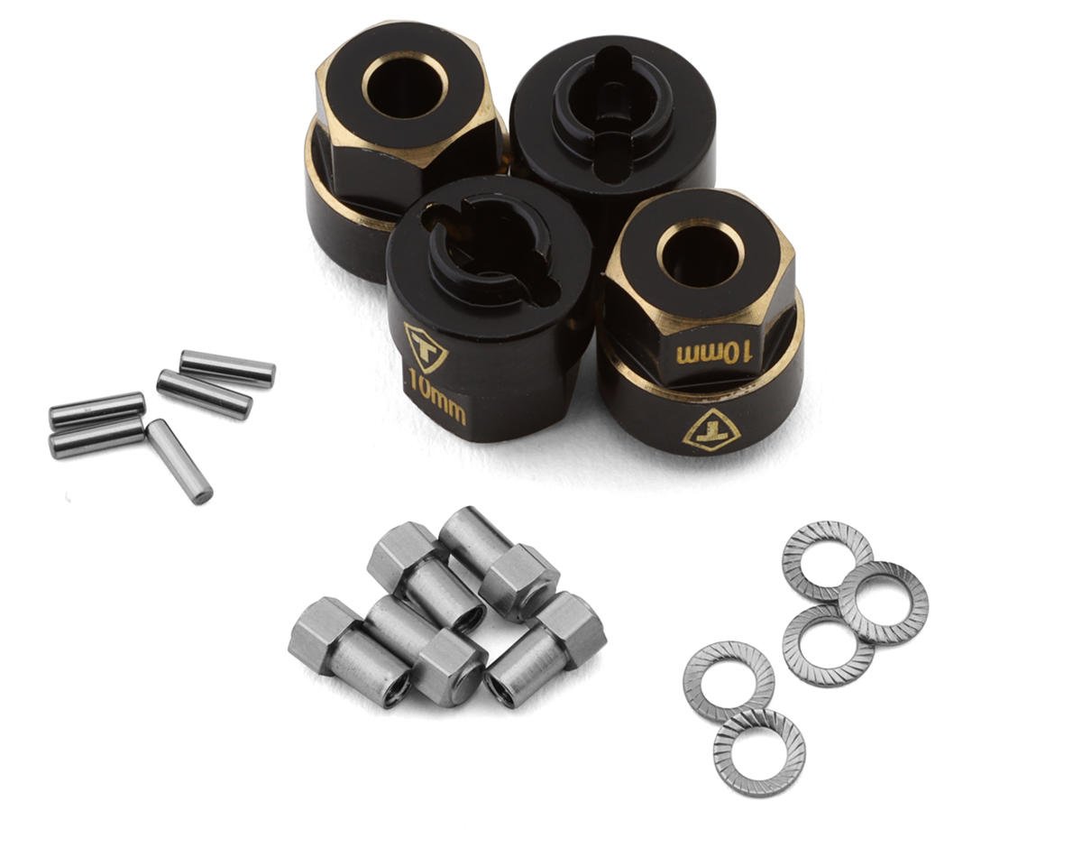Treal Hobby Extended Brass Wheel Hub Hex for Traxxas TRX-4M (Black) (4) (3g) (TLHTTRX-4M-02)